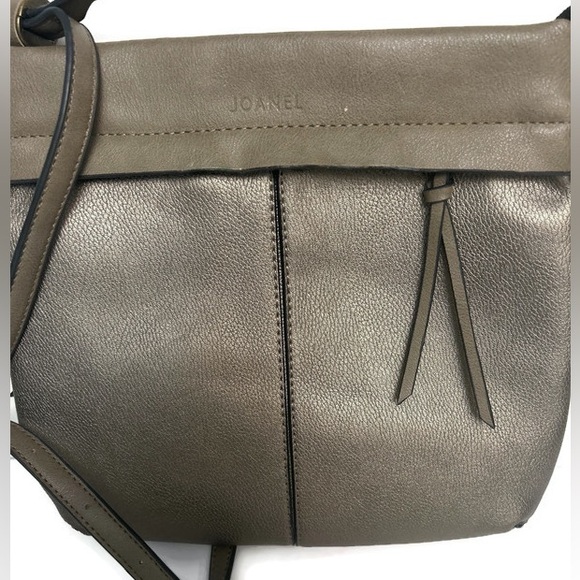 Vintage Joanel Distressed Gold Bronze Faux Leather Crossbody Bag BNWOT - Picture 1 of 9